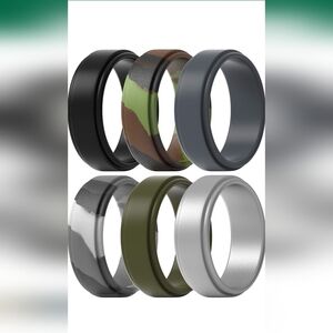 6 Silicone Rings Wedding Rings  Size 15